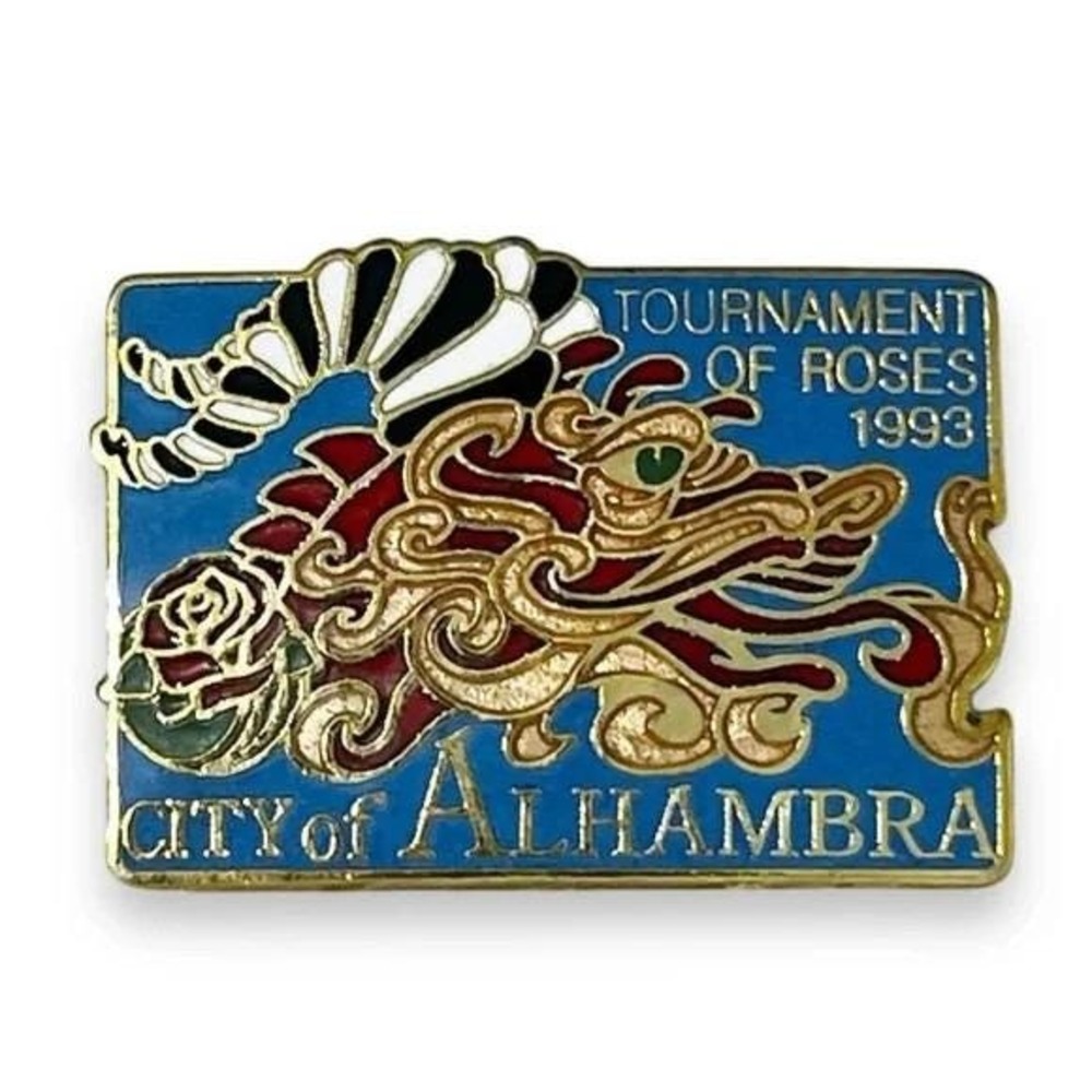 Tournament of Roses 1993 City of Alhambra California Vintage Lapel Vest Pin A19